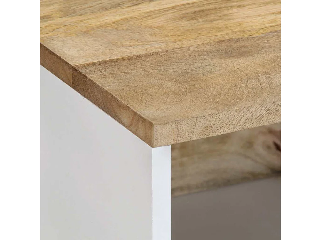 Mesa de centro de madera maciza de mango 80x50x40 cm