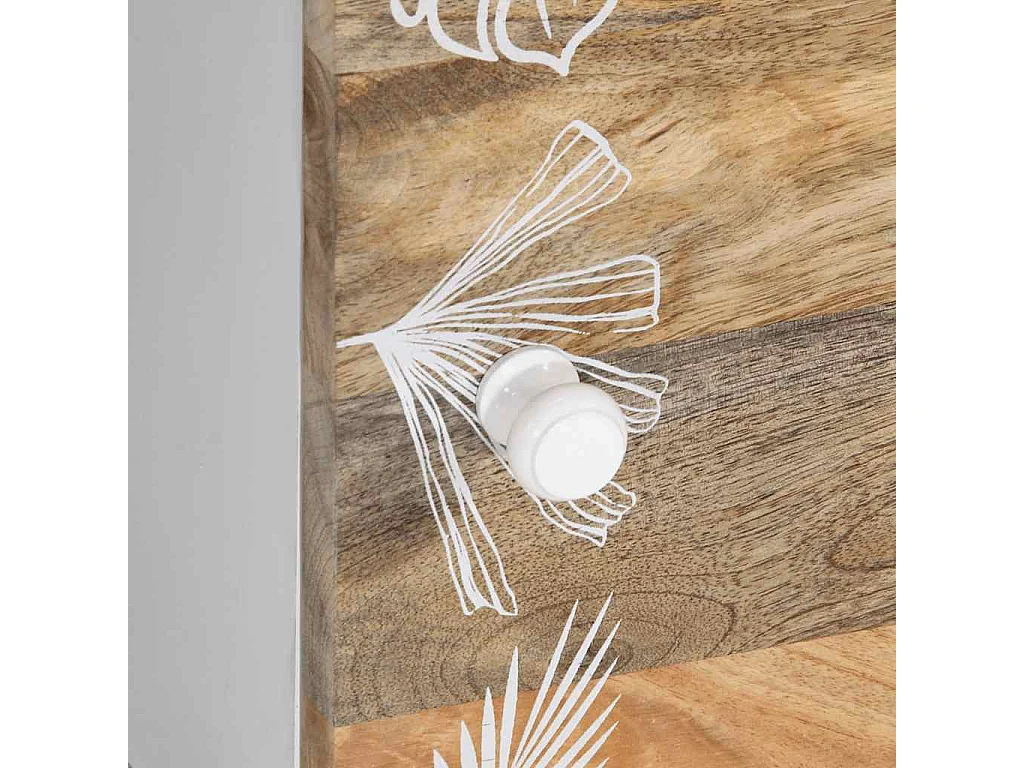 Mesa de centro de madera maciza de mango 80x50x40 cm