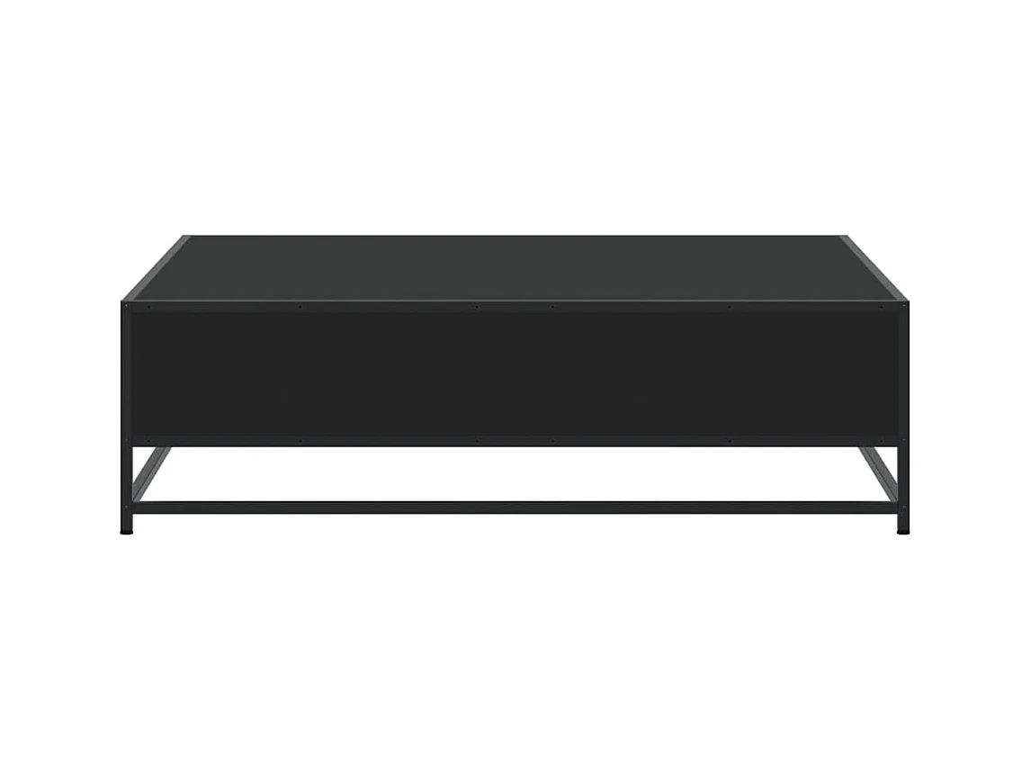 Table basse noir 100x100x30 cm bois d'ingénierie et métal