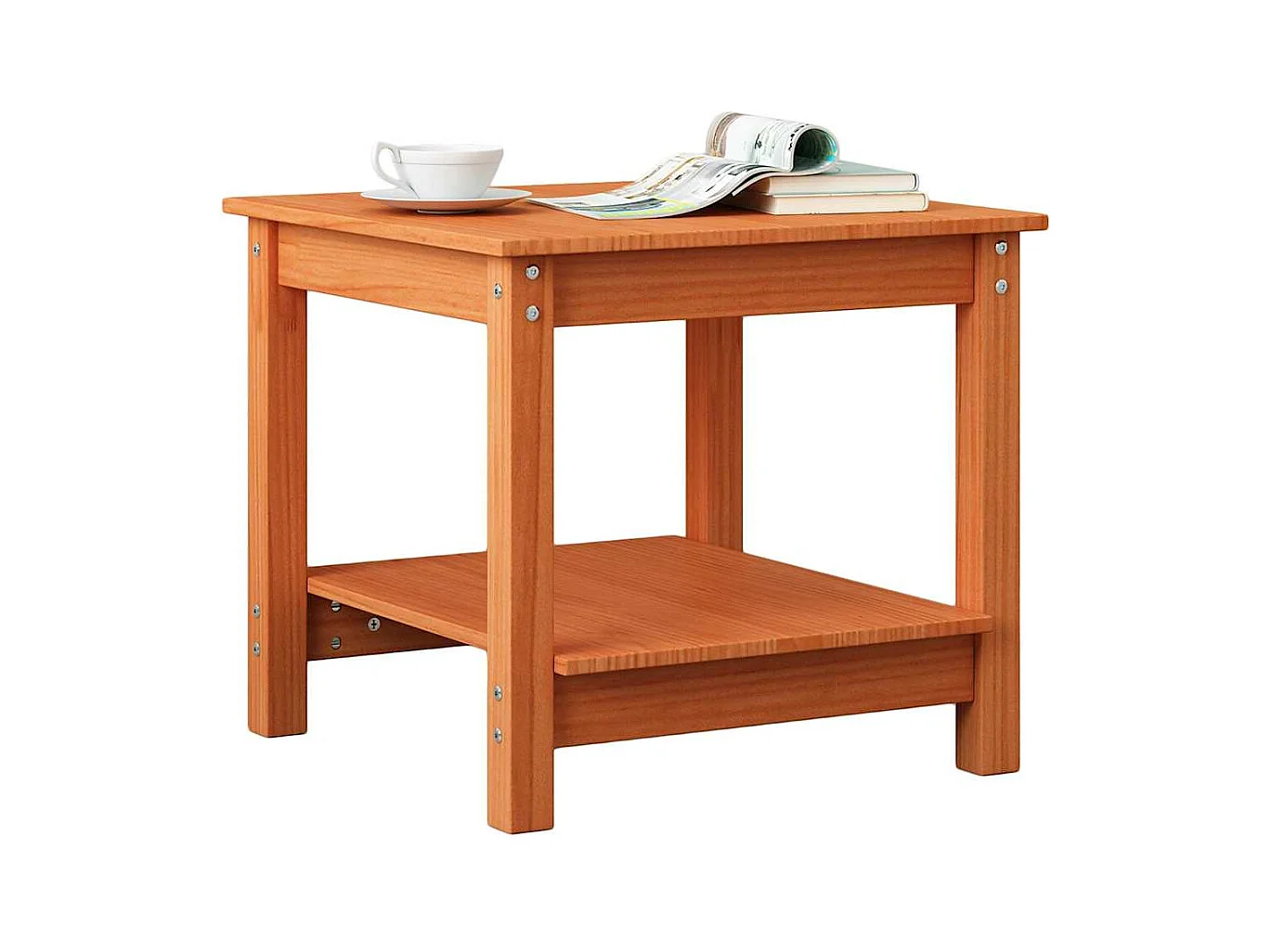 Table basse Marron cire 50 x 50 x 45 cm Bois massif en pin