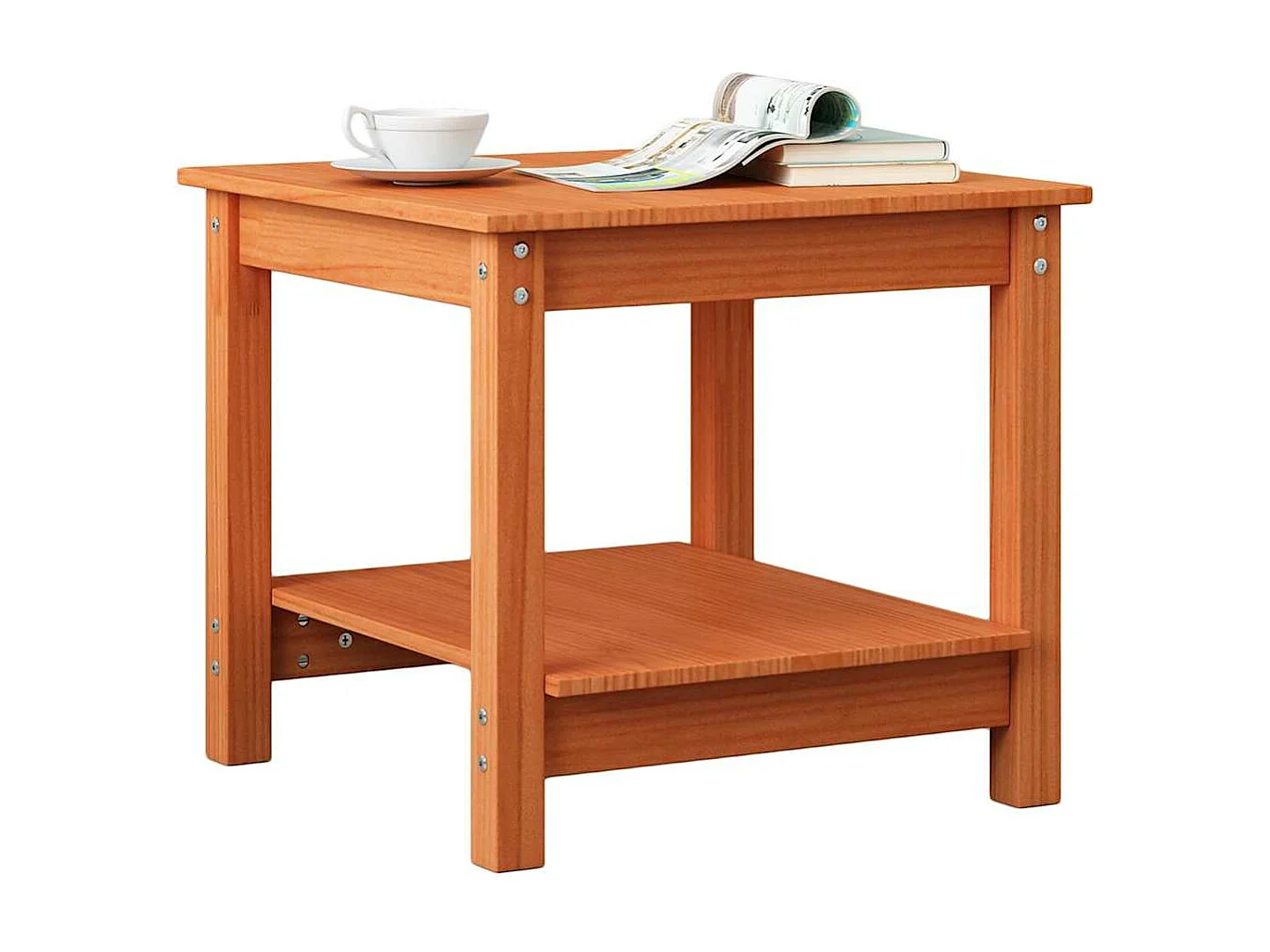 Table basse Marron cire 50 x 50 x 45 cm Bois massif en pin