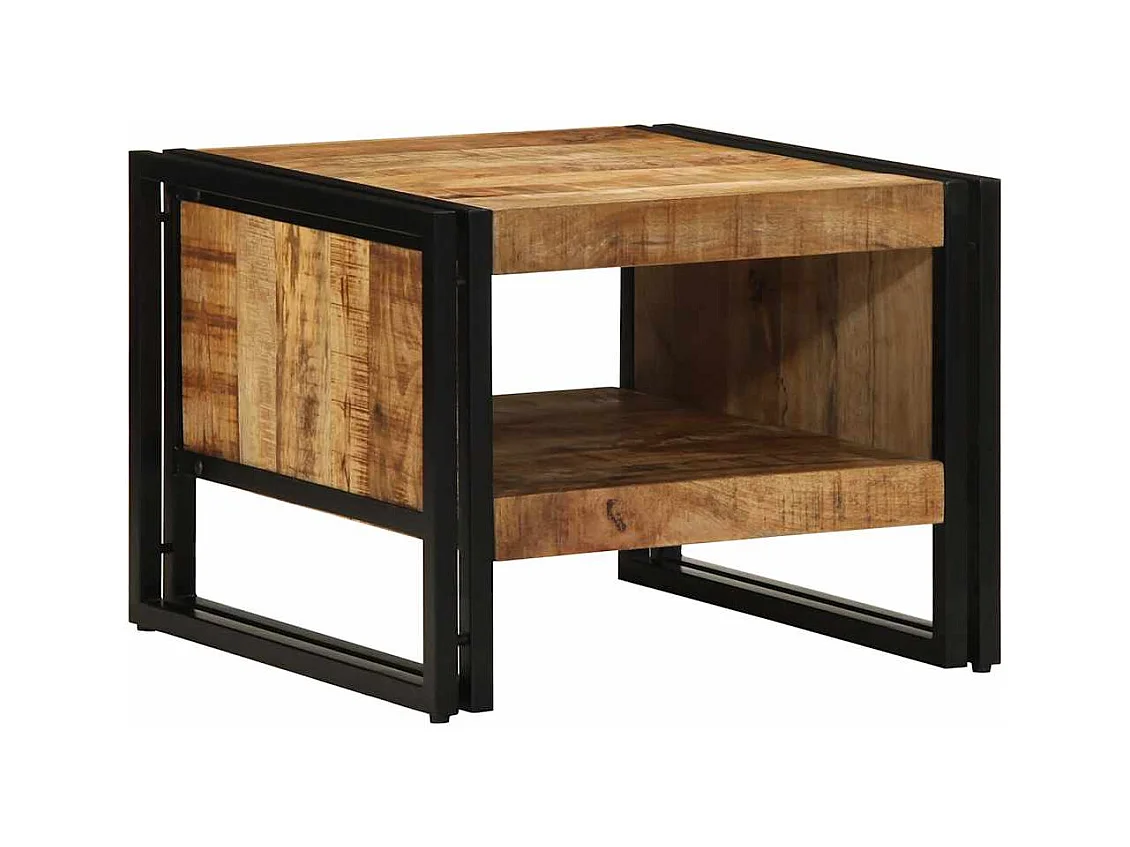 Table basse 50x50x38 cm bois de manguier massif brut