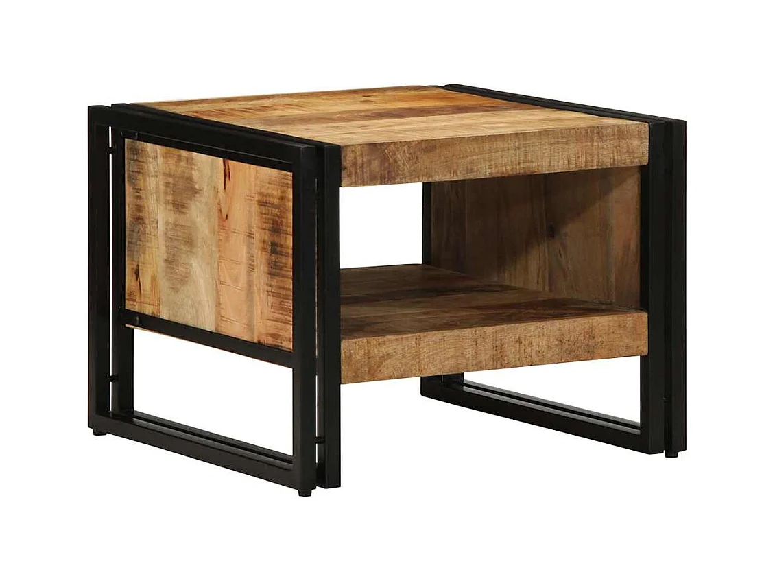 Table basse 50x50x38 cm bois de manguier massif brut