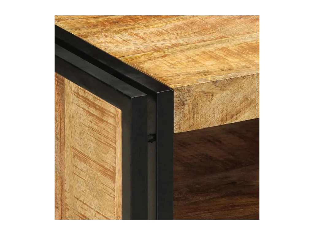 Table basse 50x50x38 cm bois de manguier massif brut