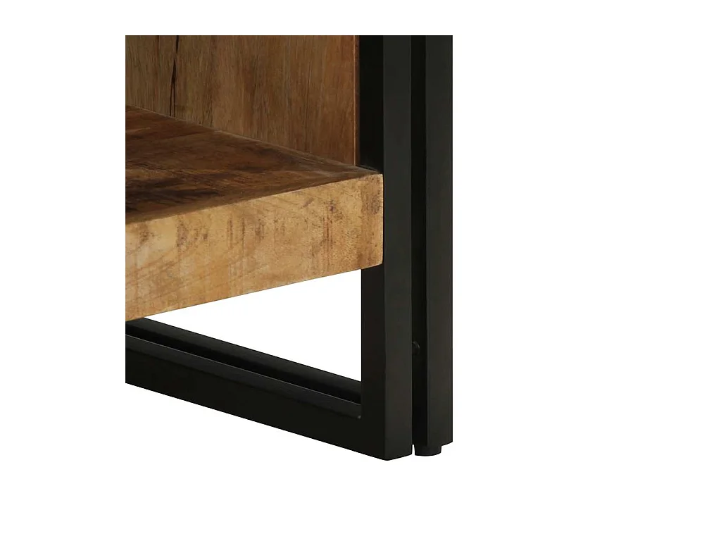 Table basse 50x50x38 cm bois de manguier massif brut