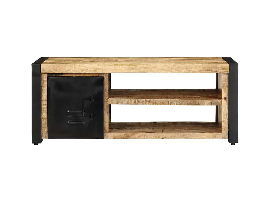 Mesa de centro de madera maciza de mango rugosa 90x50x36 cm