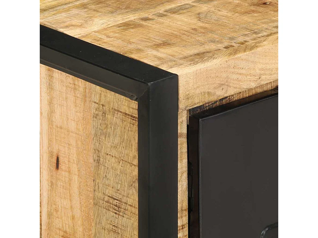 Mesa de centro de madera maciza de mango rugosa 90x50x36 cm