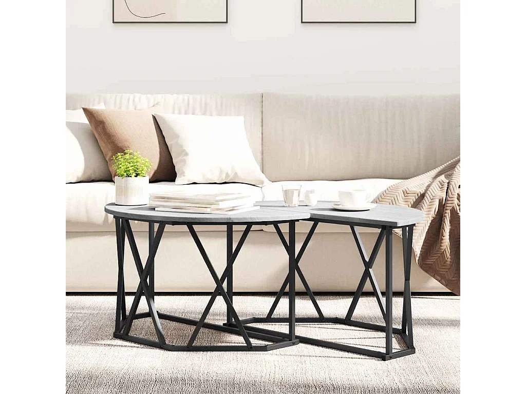 Table basse Sonoma gris 80 x 80 x 42 cm