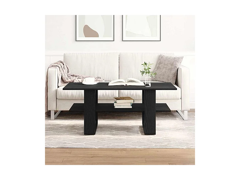 Mesa de Café Roble negro 102 x 55 x 42 cm Madera contrachapada