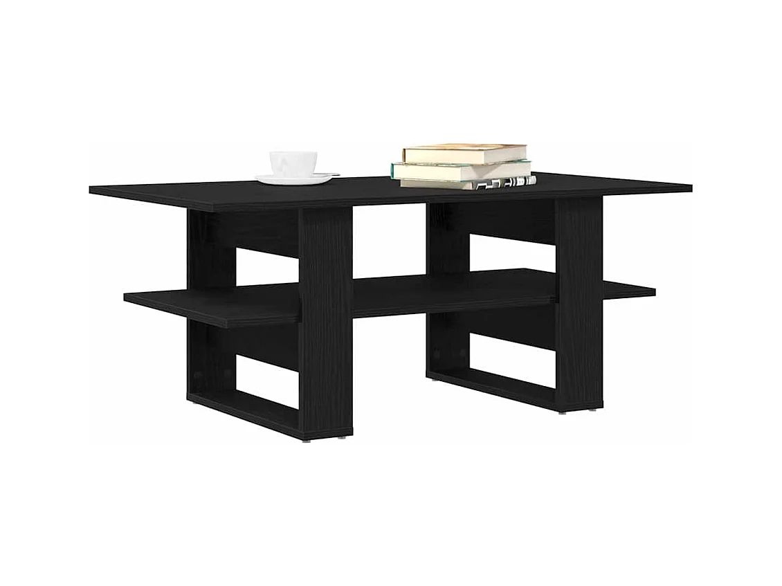 Mesa de Café Roble negro 102 x 55 x 42 cm Madera contrachapada