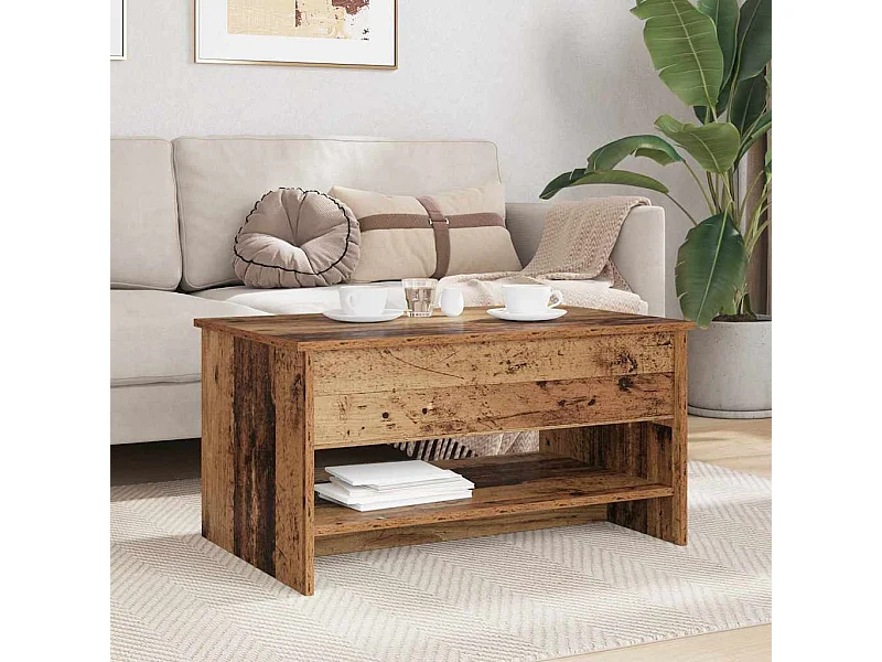 Table basse Bois ancien 80 x 50.5 x 41.5 cm Bois d'ingénierie