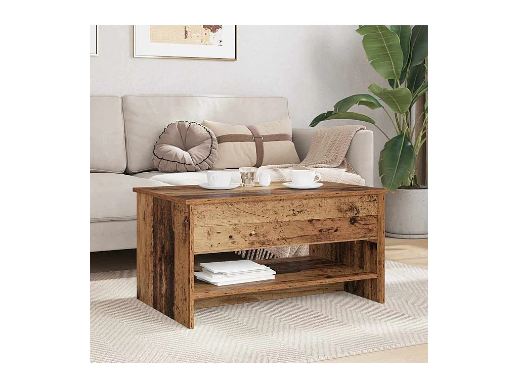 Salontafel Oud hout 80 x 50,5 x 41,5 cm Bewerkt hout
