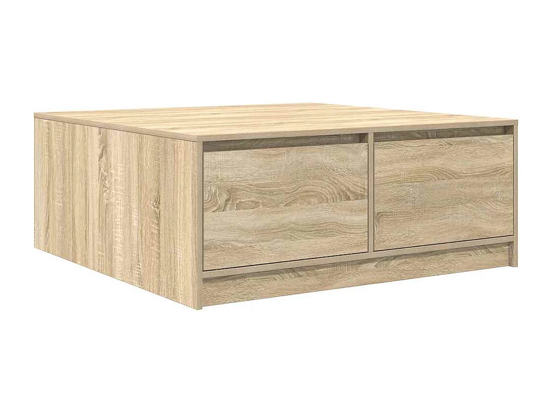 Table basse avec tiroirs chêne sonoma 100x100x40 cm
