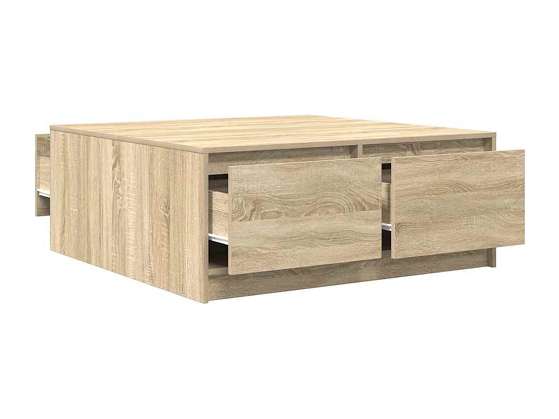 Table basse avec tiroirs chêne sonoma 100x100x40 cm