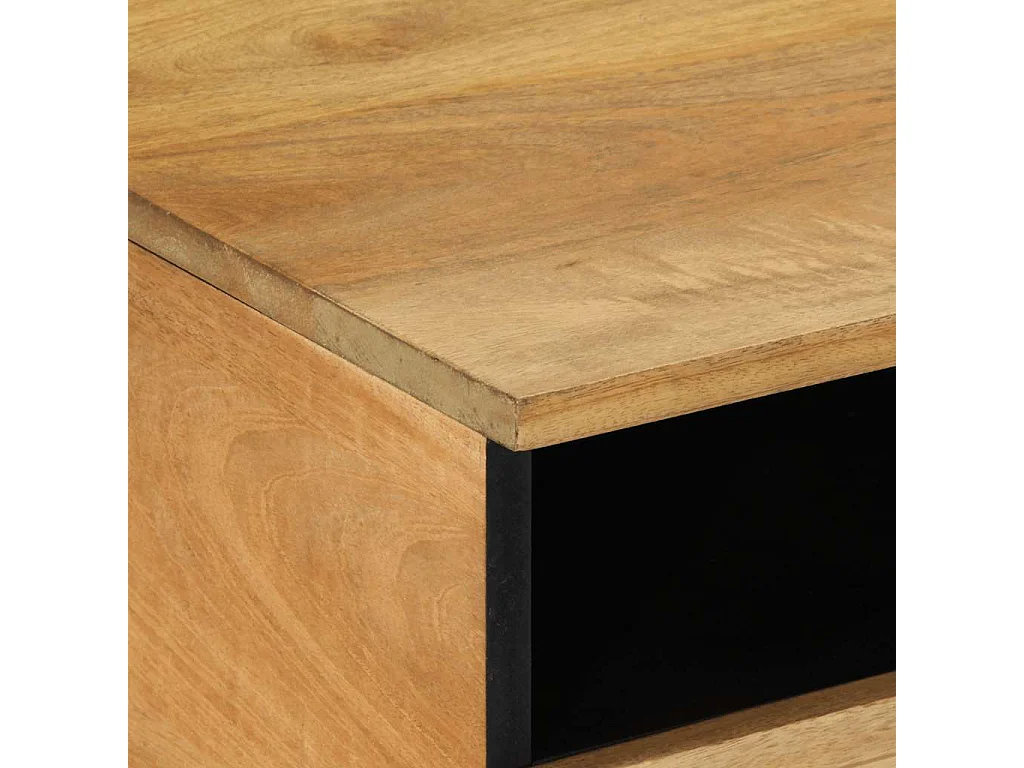 Mesa de centro madera maciza de mango marrón 80x54x40 cm