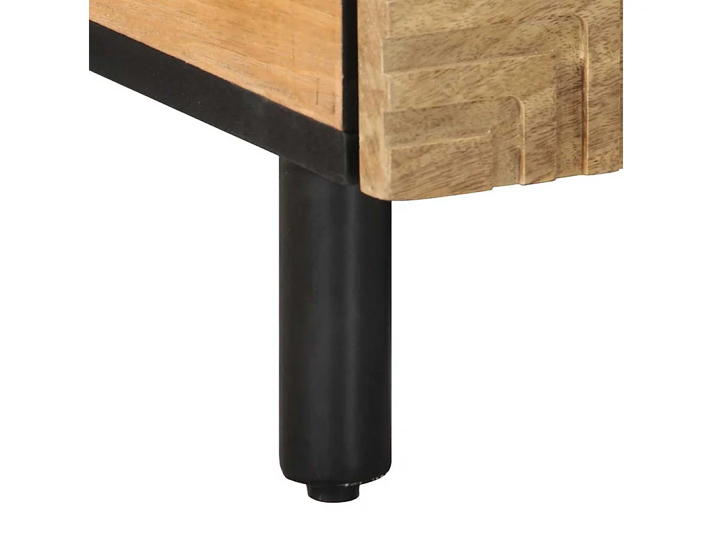 Mesa de centro madera maciza de mango marrón 80x54x40 cm