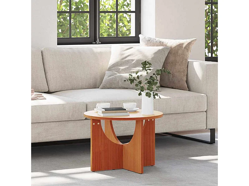 Table basse Marron cire 50 x 50 x 35 cm Bois massif en pin