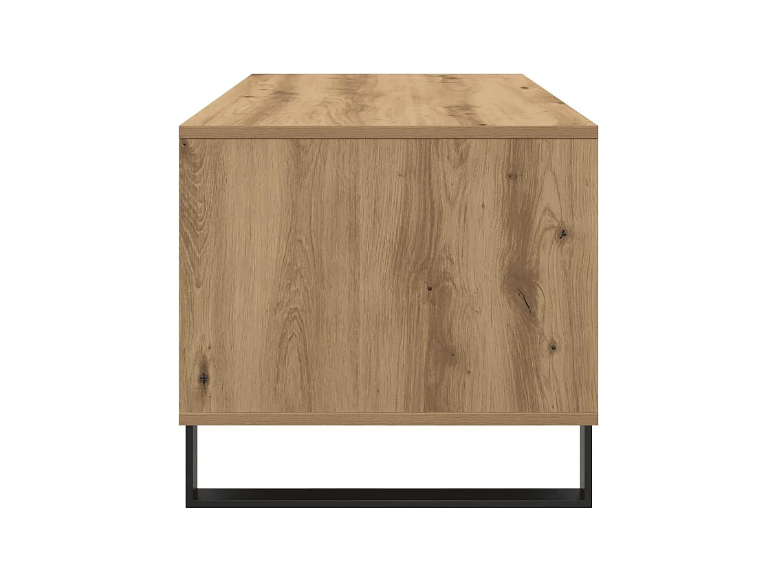 Table basse chêne artisanal 90x49x45 cm bois d'ingénierie