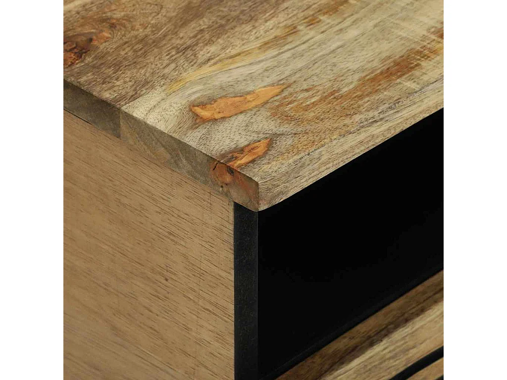 Table basse avec tiroir Marron et Noir 80 x 54 x 40 cm