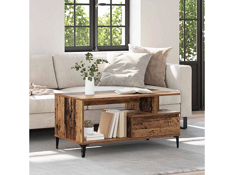 Table basse Bois ancien 90 x 49 x 45 cm Bois d'ingénierie