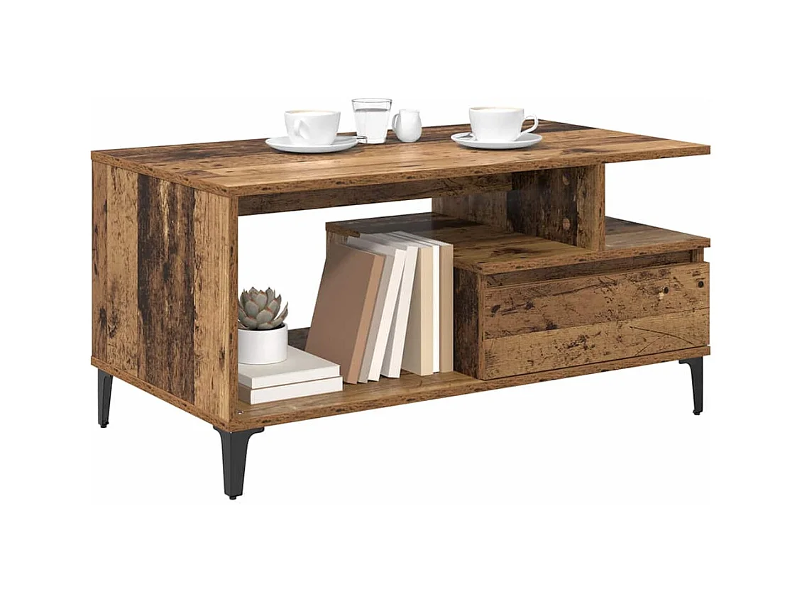 Table basse Bois ancien 90 x 49 x 45 cm Bois d'ingénierie