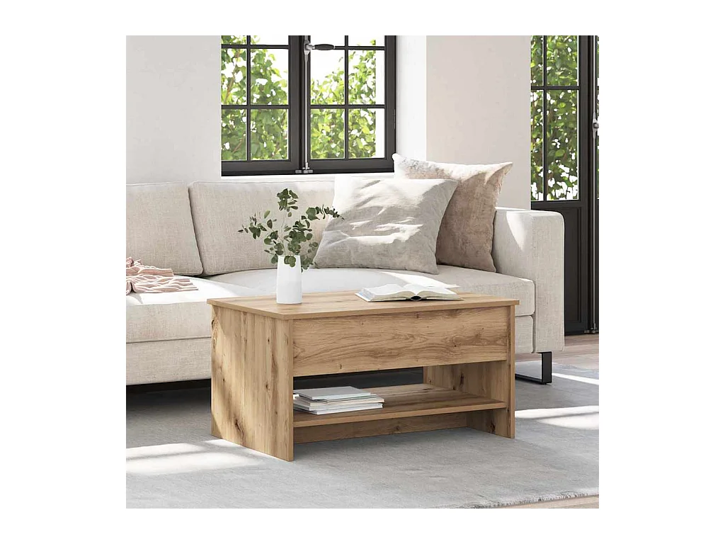 Salontafel artisanaal eikenkleurig 80 x 50,5 x 41,5 cm