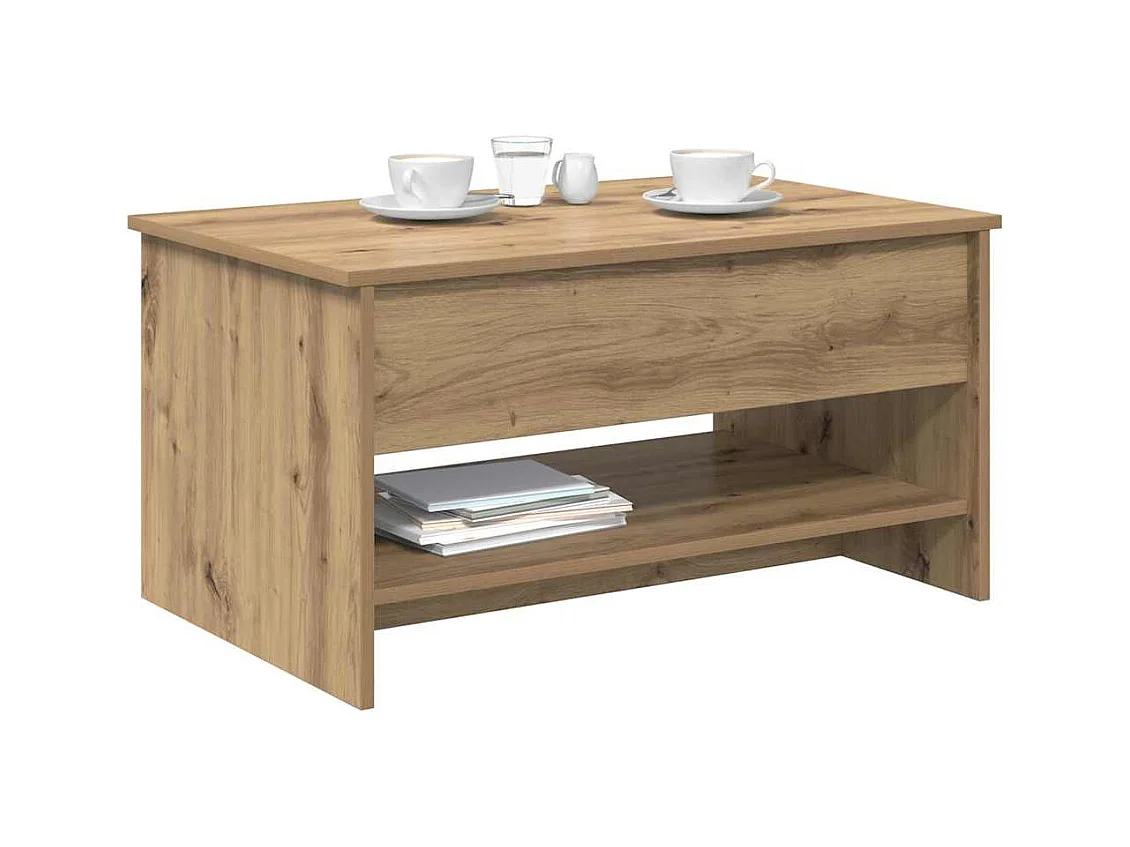 Salontafel artisanaal eikenkleurig 80 x 50,5 x 41,5 cm