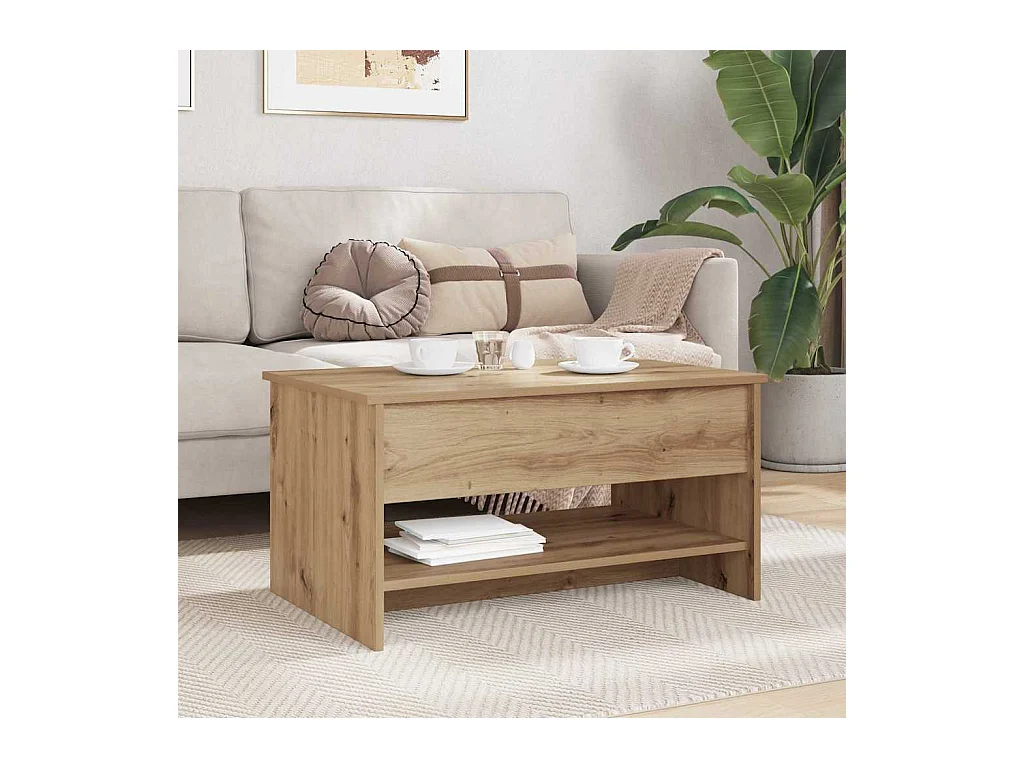 Salontafel artisanaal eikenkleurig 80 x 50,5 x 41,5 cm