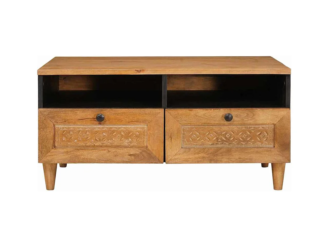 Table basse avec tiroir Marron clair 80 x 54 x 40 cm