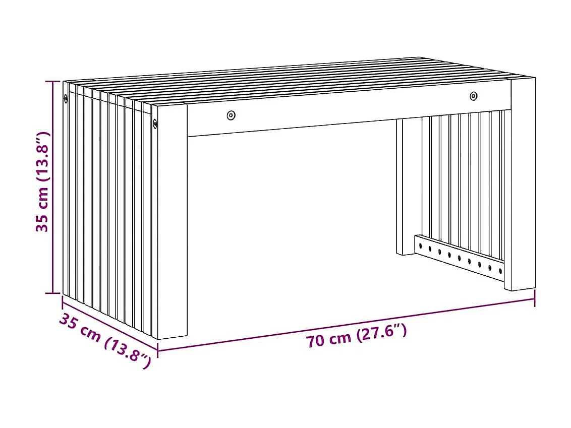 Salontafel Bruin 70 x 35 x 35 cm Massief acaciahout