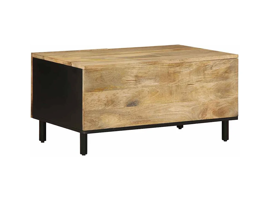 Salontafel 80x50x40 cm massief ruw mangohout zwart