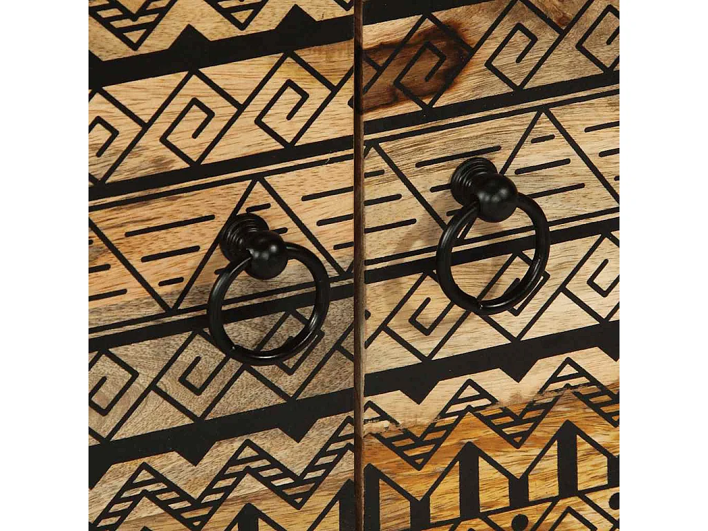 Salontafel 80x50x40 cm massief ruw mangohout zwart