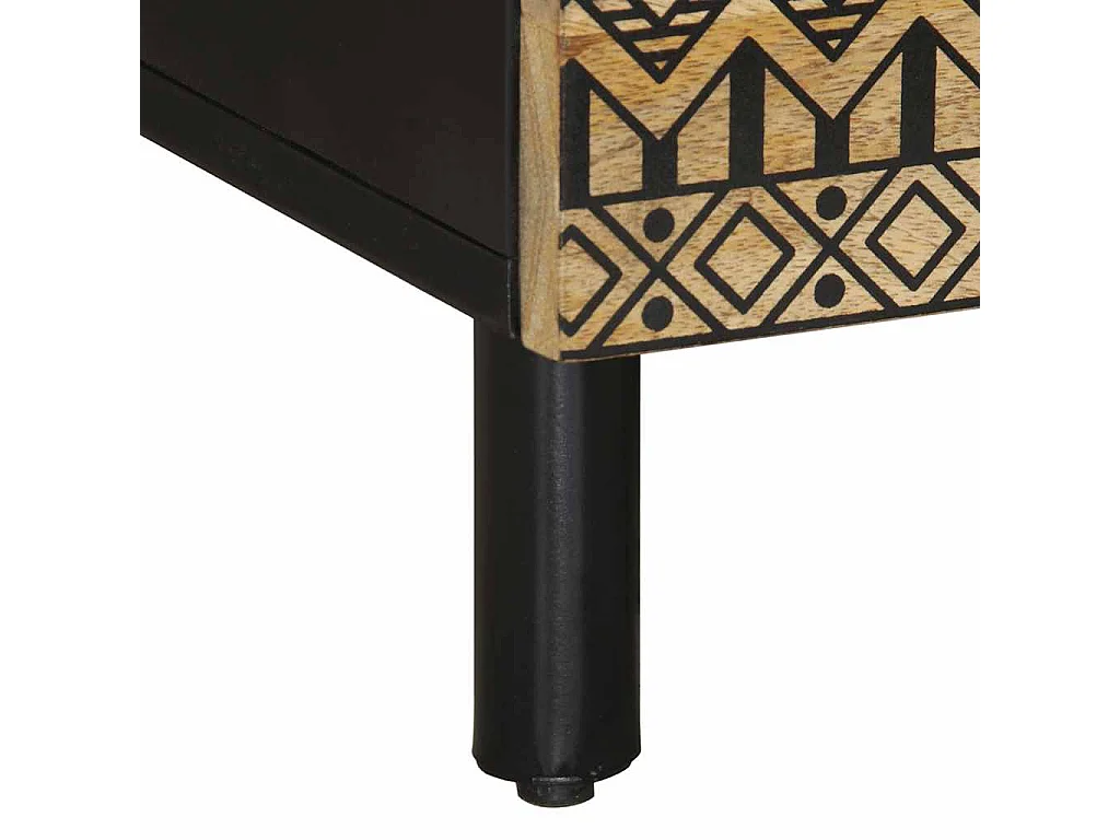 Salontafel 80x50x40 cm massief ruw mangohout zwart