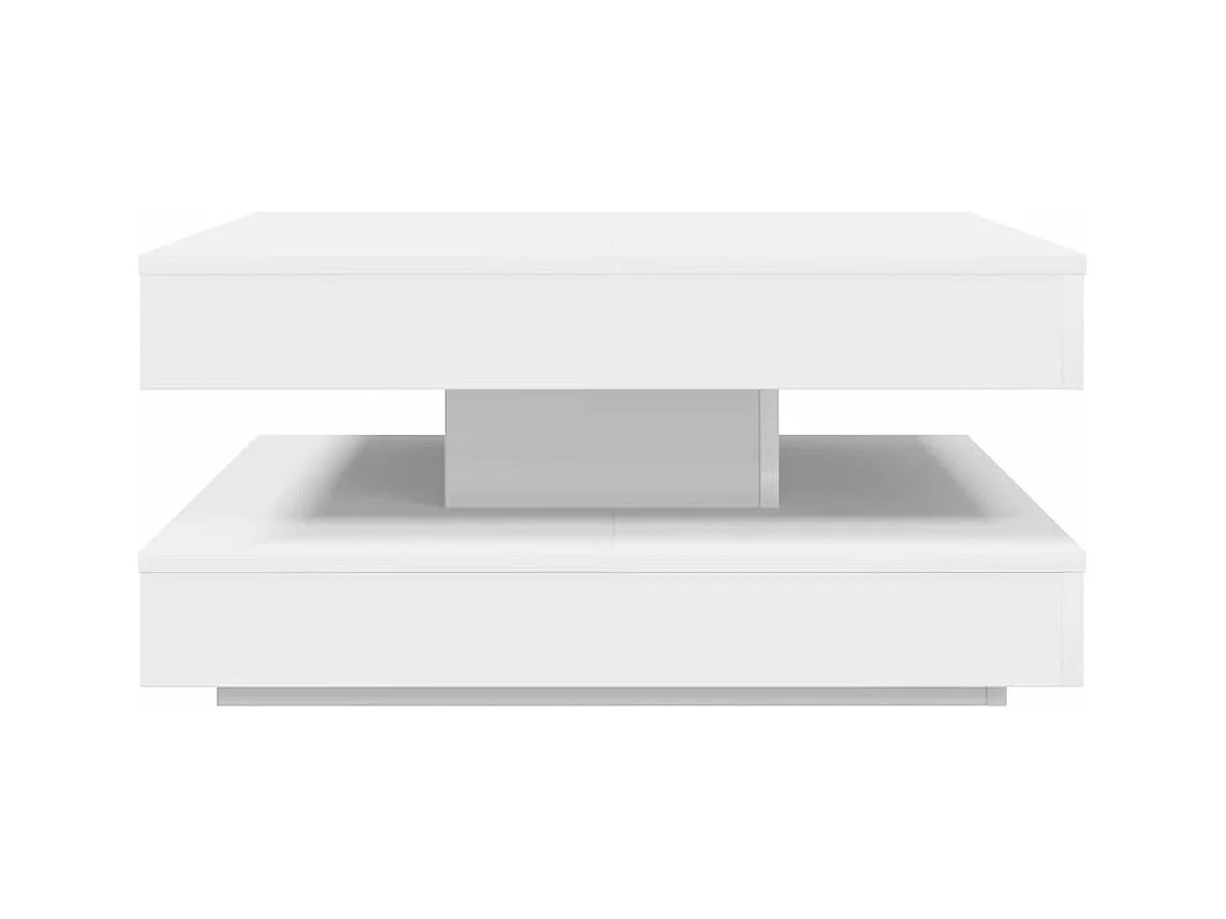 Table basse rotative à 360 degrés blanc 70x70x34,5 cm