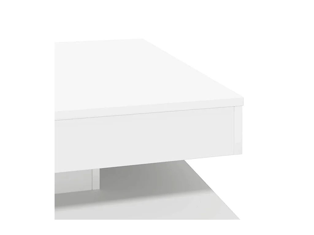 Table basse rotative à 360 degrés blanc 70x70x34,5 cm