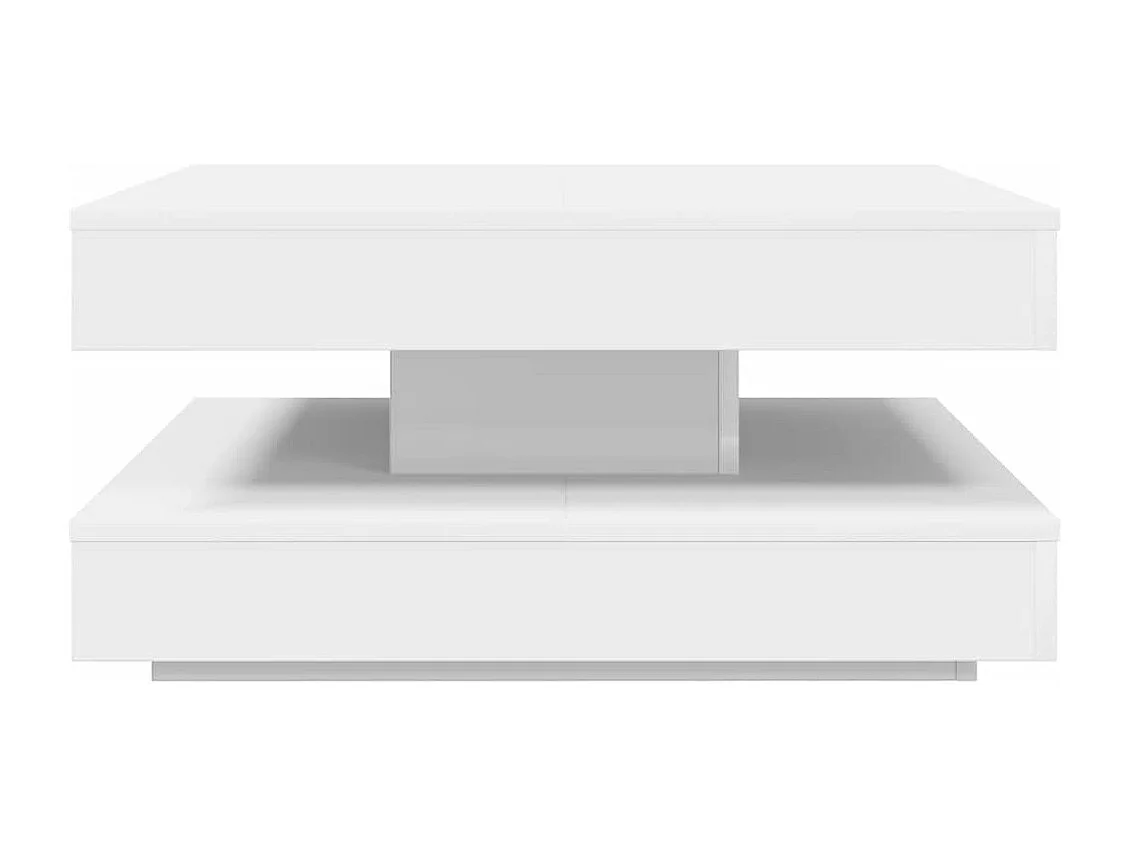 Table basse rotative à 360 degrés blanc 70x70x34,5 cm