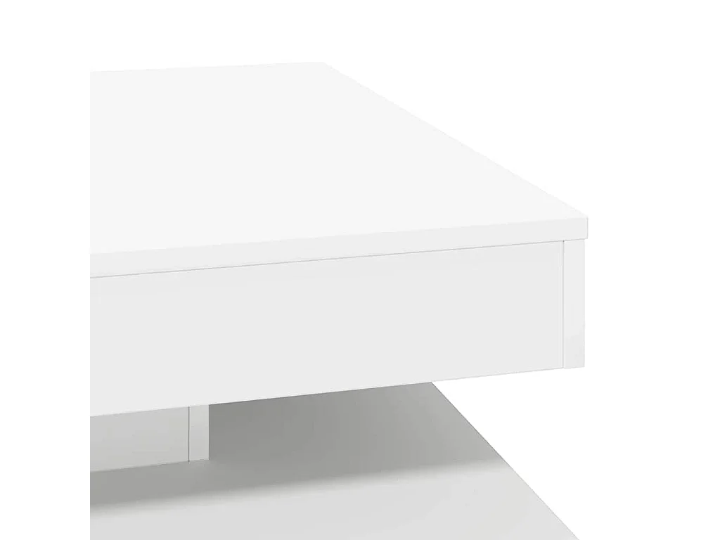 Table basse rotative à 360 degrés blanc 70x70x34,5 cm