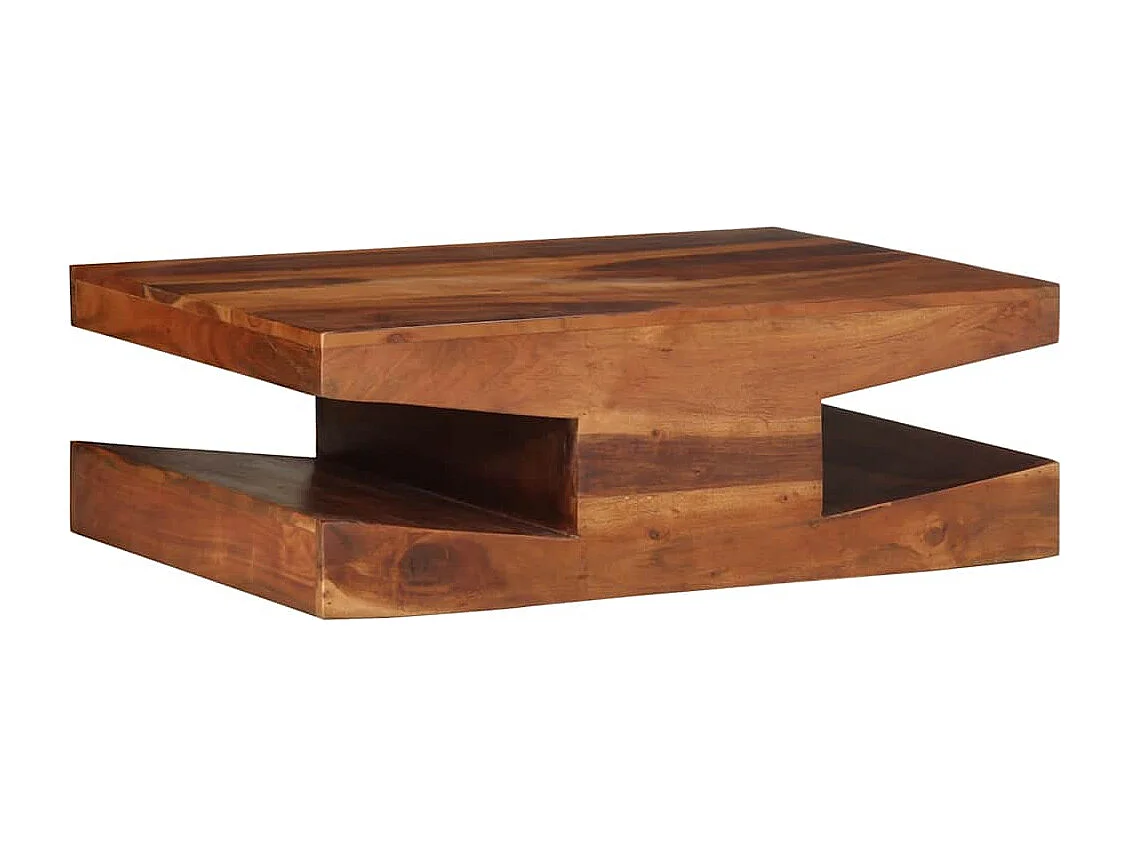 Mesa de centro de madera maciza 90x60x30 cm acacia