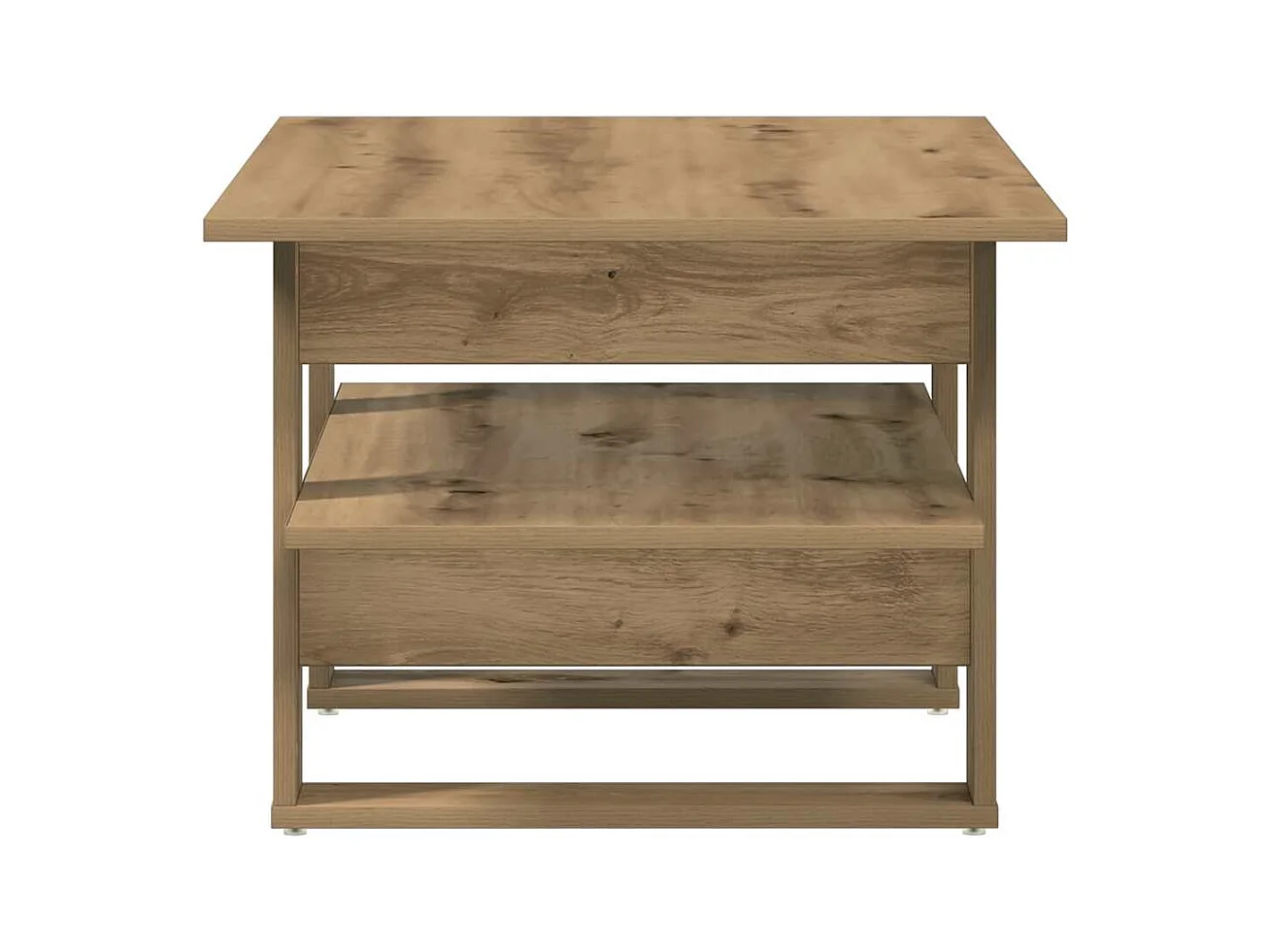 Salontafel 102x55x42 cm bewerkt hout artisanaal eikenkleur