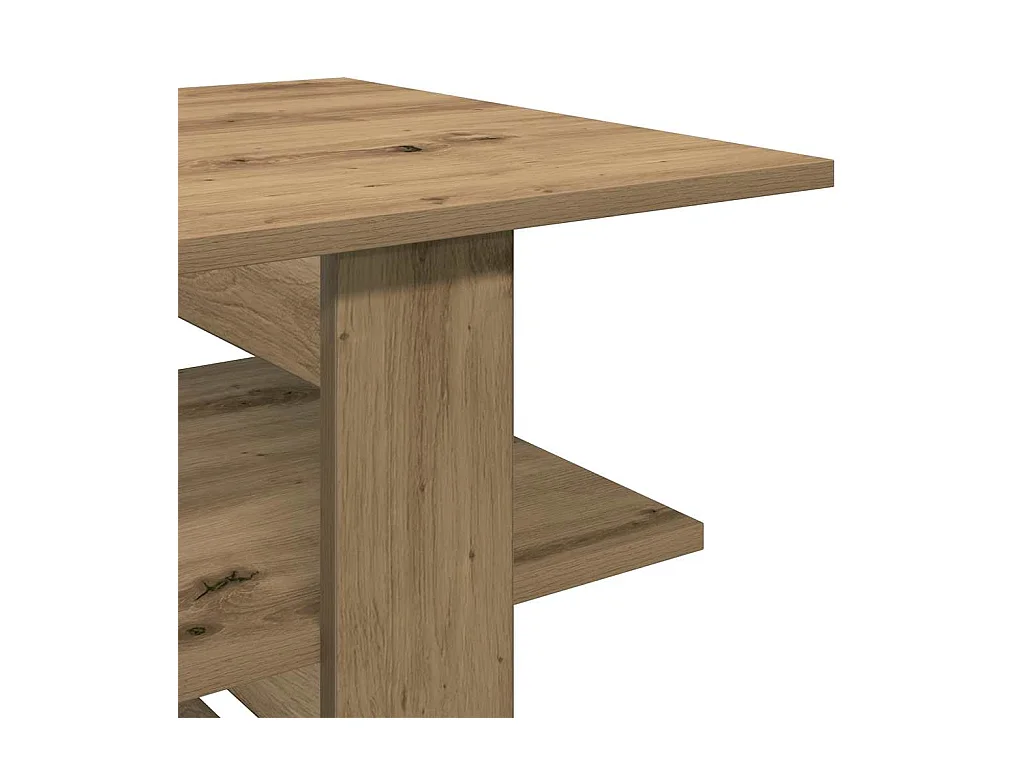 Salontafel 102x55x42 cm bewerkt hout artisanaal eikenkleur
