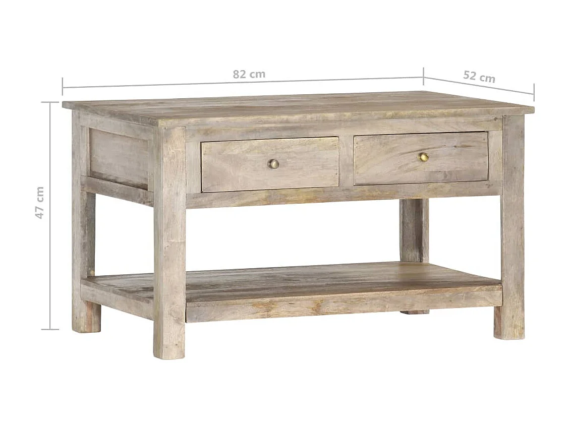 Table basse 82x52x47 cm Bois de manguier massif