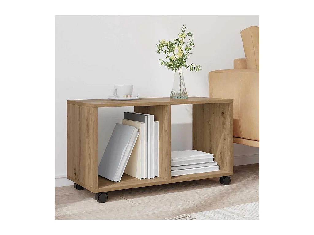 Table basse chêne artisanal bois d'ingénierie