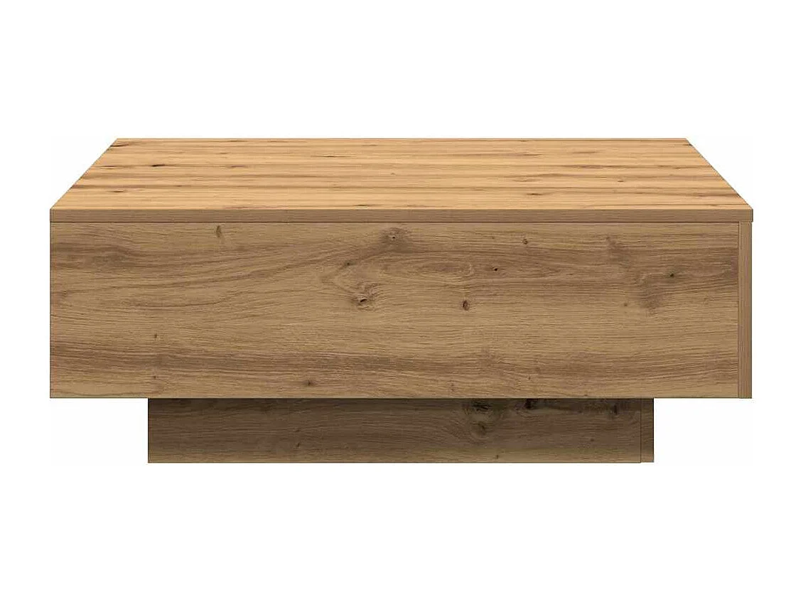 Table basse chêne artisanal 80 x 80 x 31 cm Bois d'ingénierie