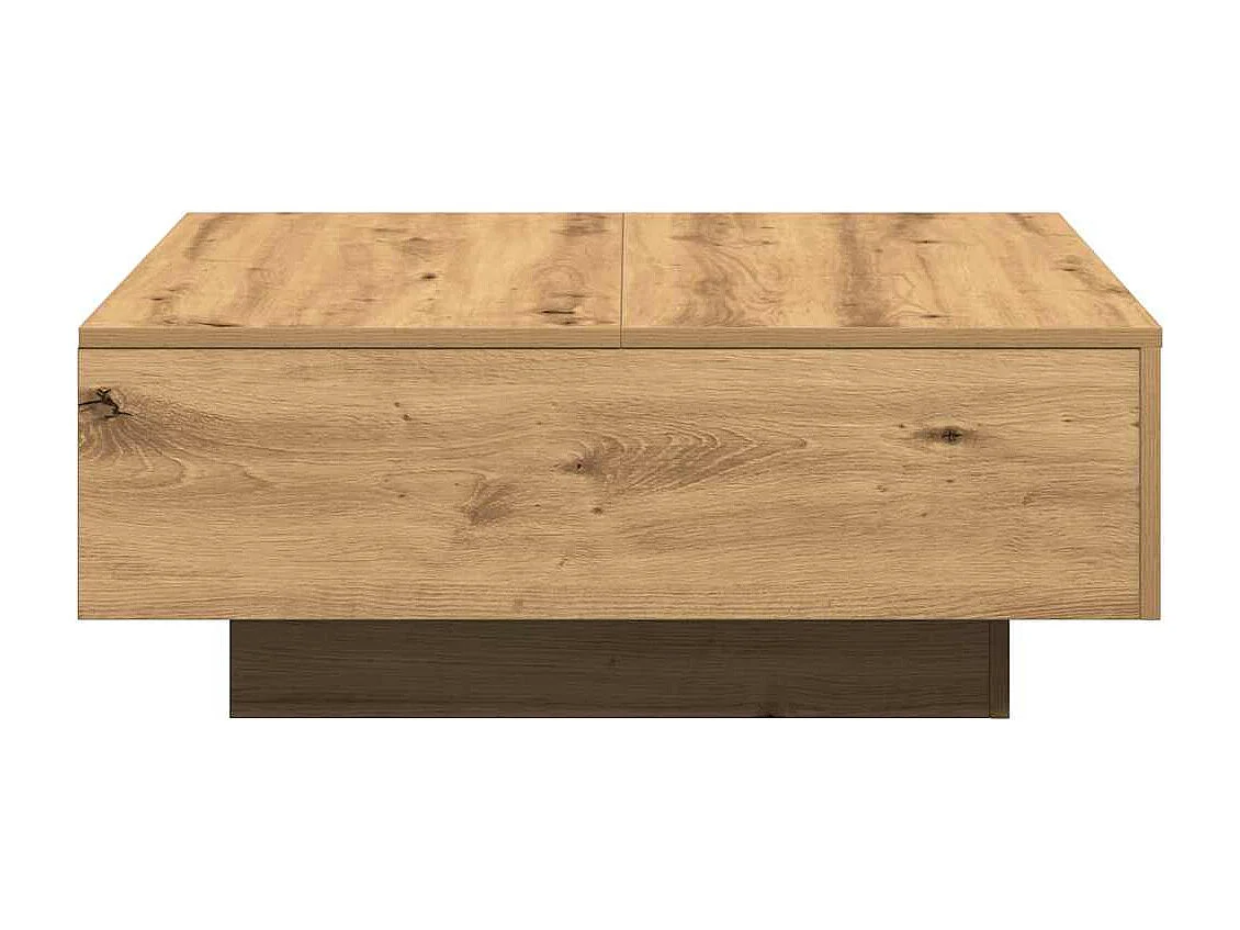 Table basse chêne artisanal 80 x 80 x 31 cm Bois d'ingénierie