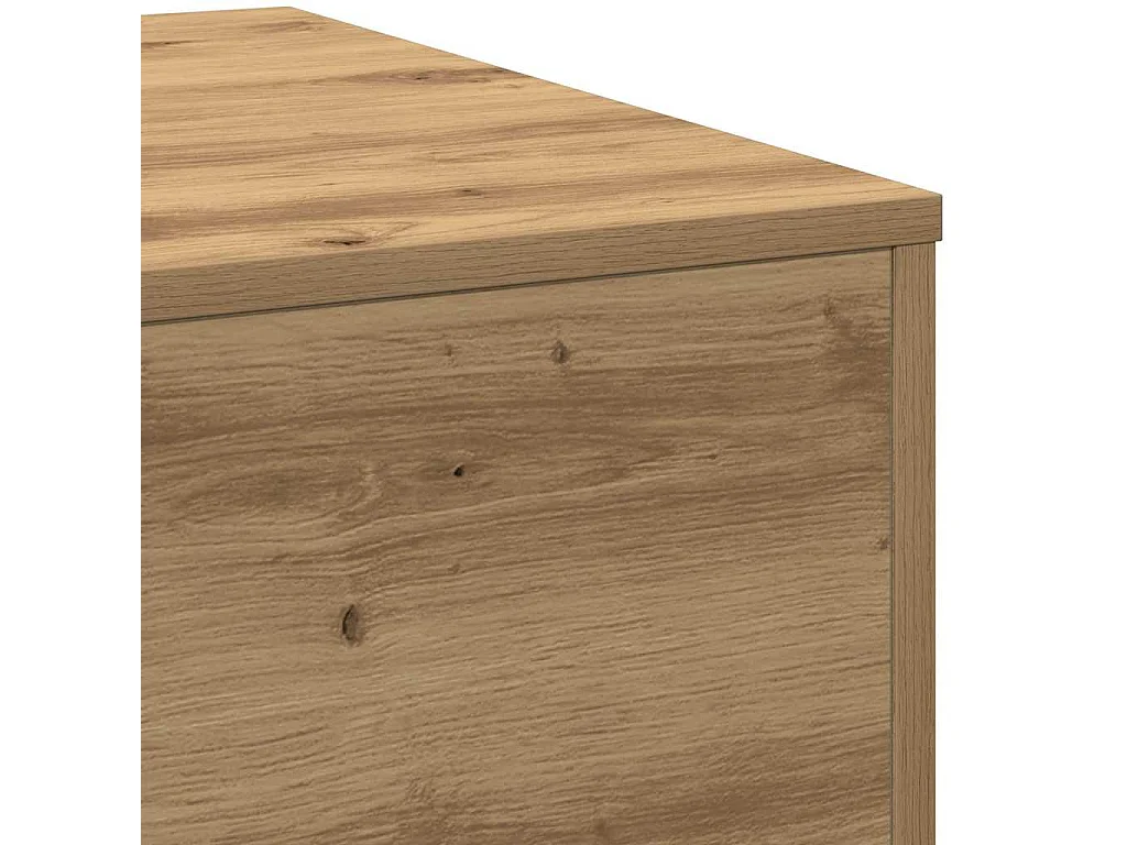 Table basse chêne artisanal 80 x 80 x 31 cm Bois d'ingénierie