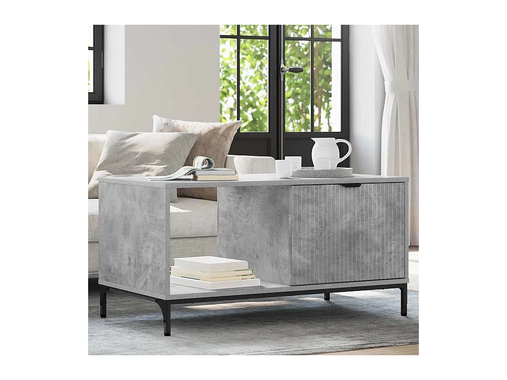 Table basse Gris béton 90 x 49 x 46 cm Bois d'ingénierie