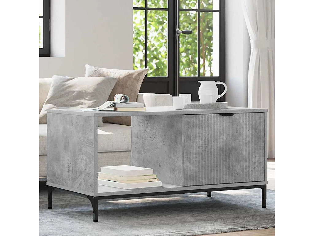 Table basse Gris béton 90 x 49 x 46 cm Bois d'ingénierie