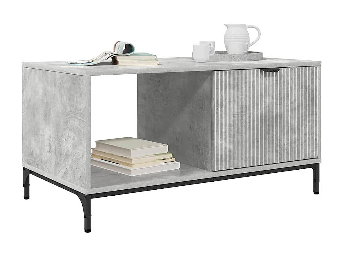 Table basse Gris béton 90 x 49 x 46 cm Bois d'ingénierie