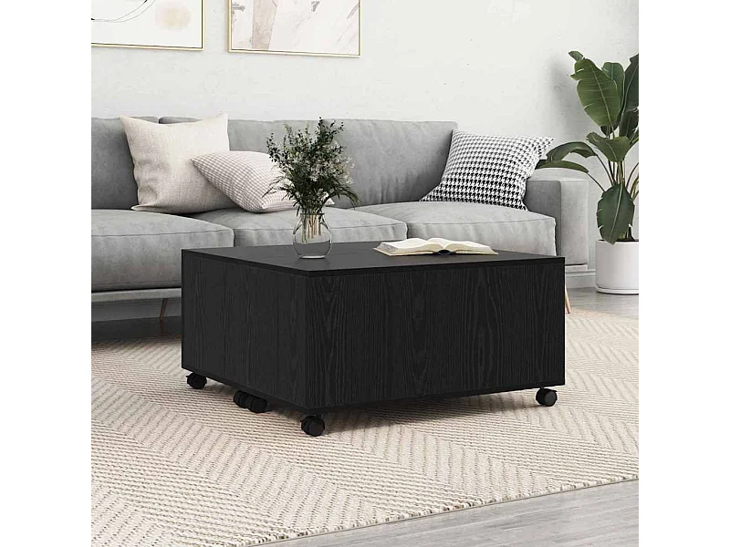 Table basse Chêne noir 75 x 75 x 38 cm Bois d'ingénierie