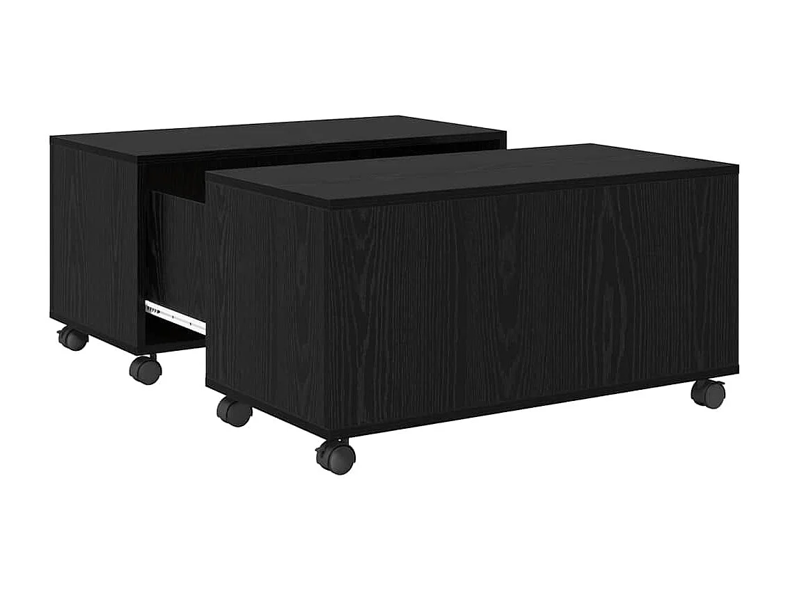 Salontafel Zwart eiken 75 x 75 x 38 cm Bewerkt hout